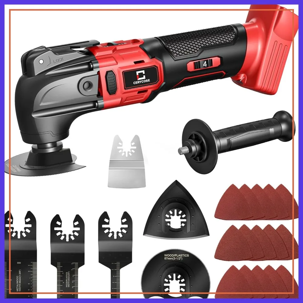 Cordless Oscillating Multi-Tool for Milwaukee 18V Battery, 21000 OPM Brushless Motor, Scraping Sanding Cutting
Cordless Oscillating Multi-Tool for Milwaukee 18V Battery, 21000 OPM Brushless Motor, Scraping Sanding Cutting
