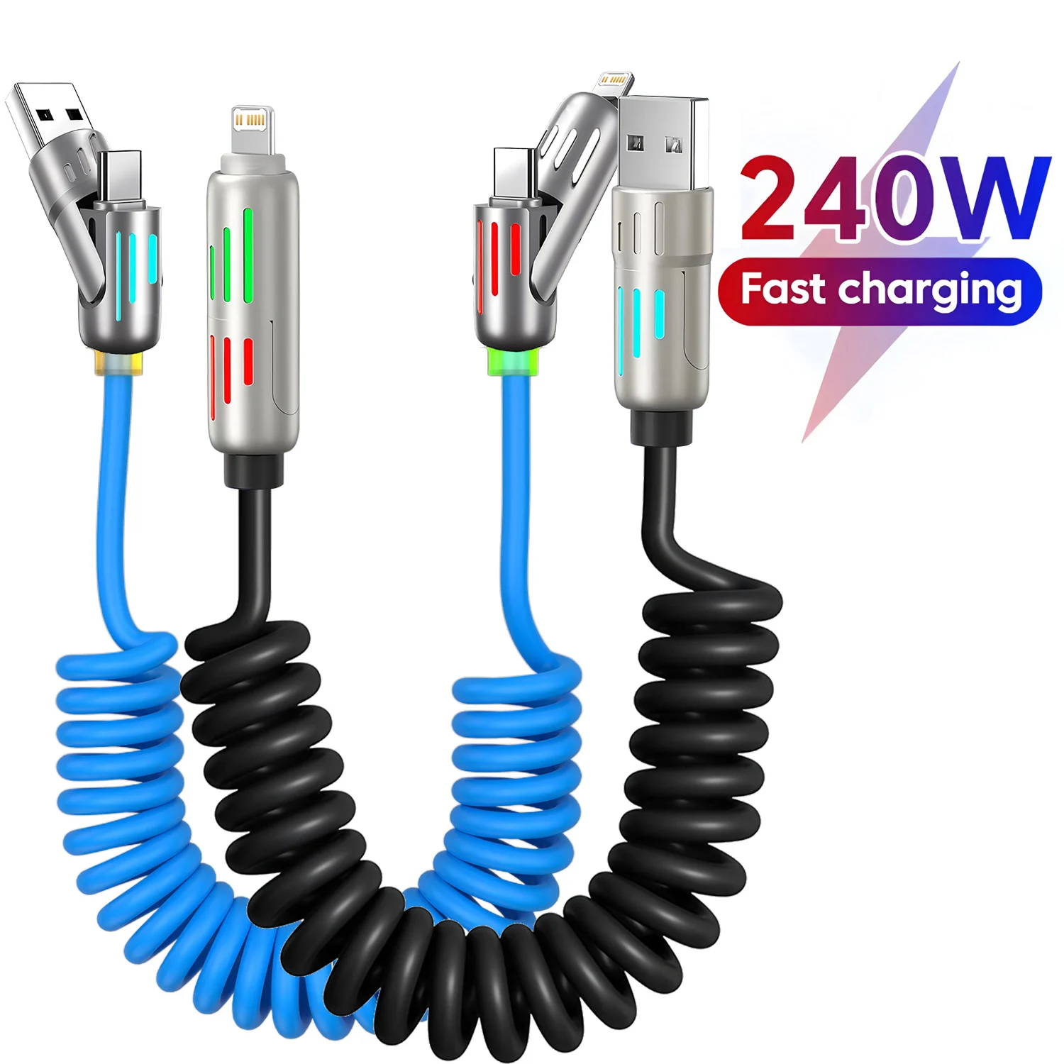 4-in-1 Cable 240W USB Type C Fast Charging for iPhone8-16 ProMax iPad Xiaomi HUAWEI Samsung Smartphone
4-in-1 Cable 240W USB Type C Fast Charging for iPhone8-16 ProMax iPad Xiaomi HUAWEI Samsung Smartphone