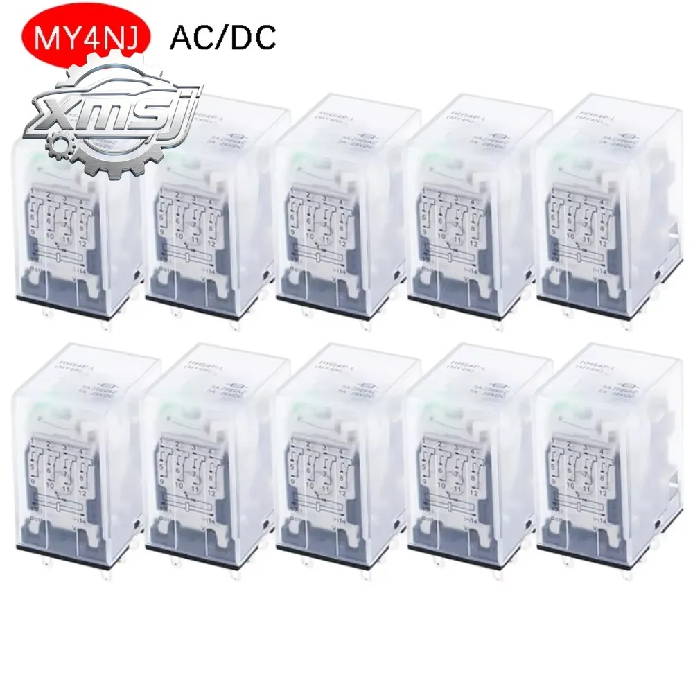 Mini relé electromagnético intermedio, 10 piezas, MY4NJ, HH54P, MY4N-J, 14 pines, AC/DC, 12V, 24V, 36V, 48V, 110V, 220V, 380V
Mini relé electromagnético intermedio, 10 piezas, MY4NJ, HH54P, MY4N-J, 14 pines, AC/DC, 12V, 24V, 36V, 48V, 110V, 220V, 380V