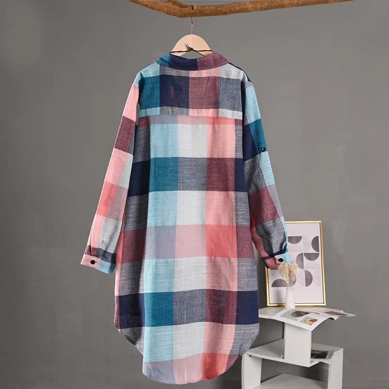 Новая клетчатая рубашка, женская весна, лето и осень, длинное тонкое пальто, солнцезащитный кардиган, рубашка с длинными рукавами, топ из хлопка и льна
Новая клетчатая рубашка, женская весна, лето и осень, длинное тонкое пальто, солнцезащитный кардиган, рубашка с длинными рукавами, топ из хлопка и льна