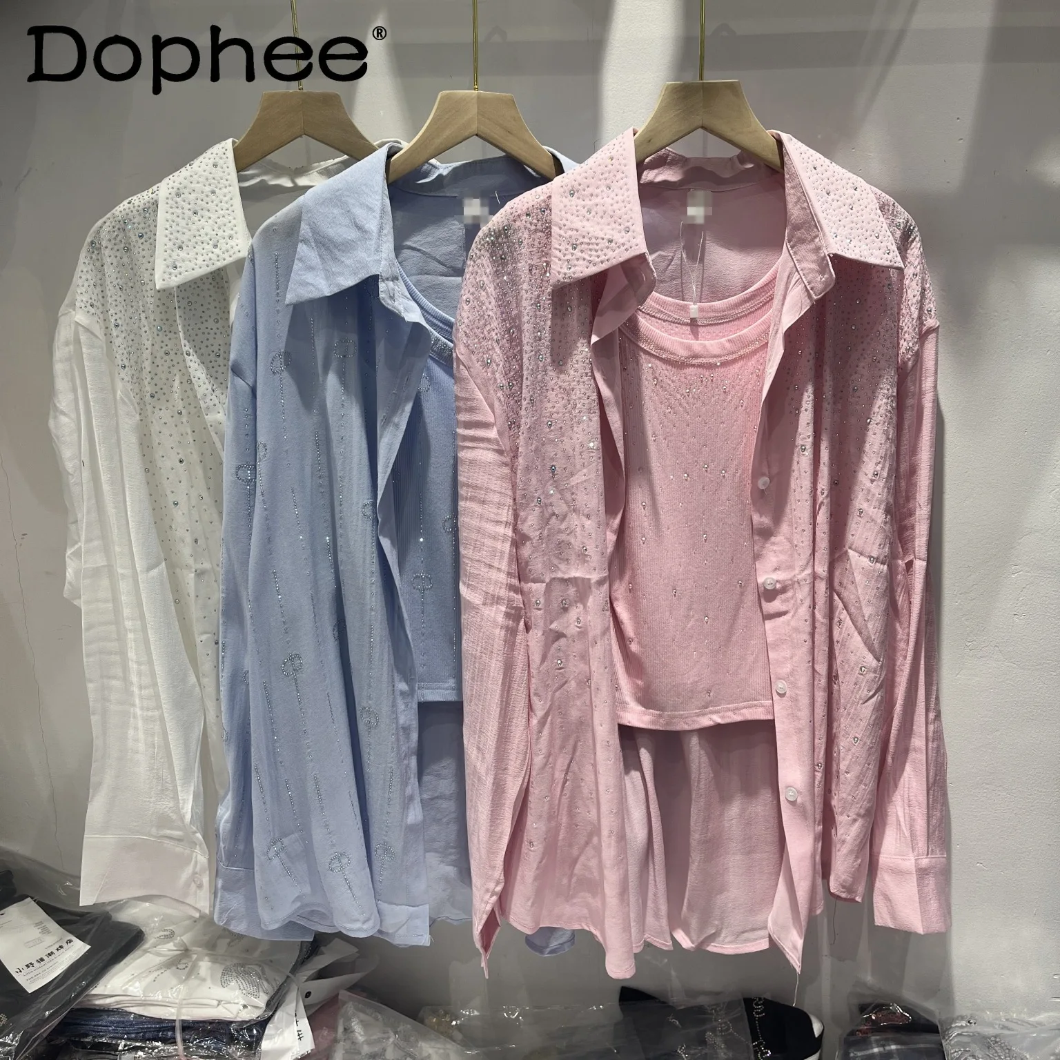 Shirt with Vest Sets 2025 Spring and Summer New Thin Shirt Women's Top Tank Top and Shirt Two-piece Sets Womens Outfits
Shirt with Vest Sets 2025 Spring and Summer New Thin Shirt Women's Top Tank Top and Shirt Two-piece Sets Womens Outfits