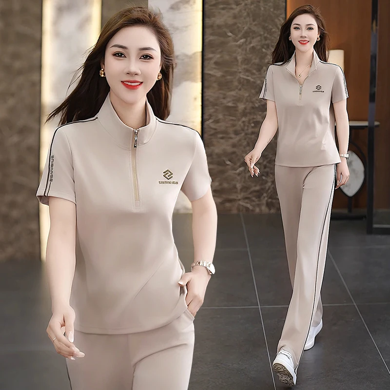 Летний спортивный костюм для женщин: повседневный свободный комплект из двух предметов для бега, модный, стройнящий, для мам, из тонкого материала
Летний спортивный костюм для женщин: повседневный свободный комплект из двух предметов для бега, модный, стройнящий, для мам, из тонкого материала