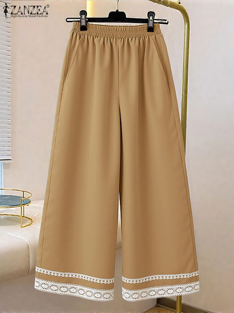 ZANZEA Casual Loose Long Pants Women Fashion Lace Patchwork Elastic Waist Trousers Pockets Workwear Summer Leg Bottoms
ZANZEA Casual Loose Long Pants Women Fashion Lace Patchwork Elastic Waist Trousers Pockets Workwear Summer Leg Bottoms