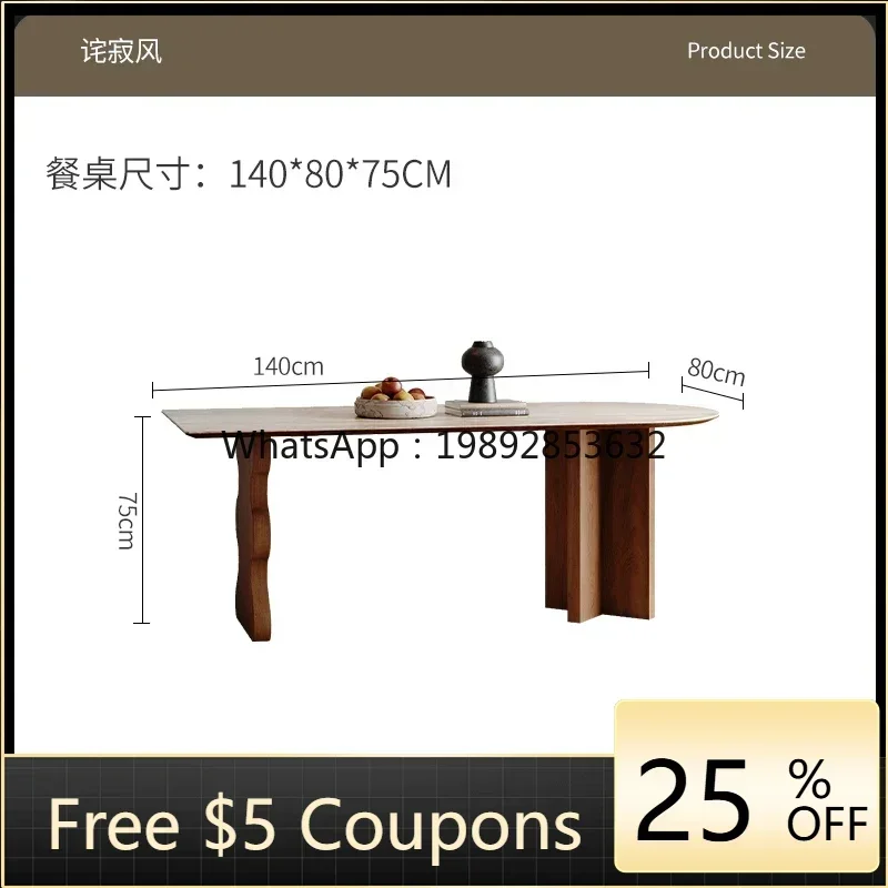 X5-26 retro travertine rock slab dining table and chairs North American black walnut solid wood semi-oval island dining table
X5-26 retro travertine rock slab dining table and chairs North American black walnut solid wood semi-oval island dining table