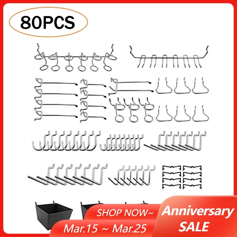 80PCS Pegboard Hooks Assortment Home Store Storage Hooks Peg Board Tool Hanger Set Garage Kitchen Workshop Organizer Hooks
80PCS Pegboard Hooks Assortment Home Store Storage Hooks Peg Board Tool Hanger Set Garage Kitchen Workshop Organizer Hooks