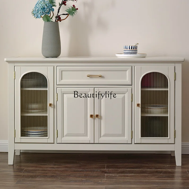 Mediterranean solid wood European pastoral locker cream style living room simple tea cabinet
Mediterranean solid wood European pastoral locker cream style living room simple tea cabinet