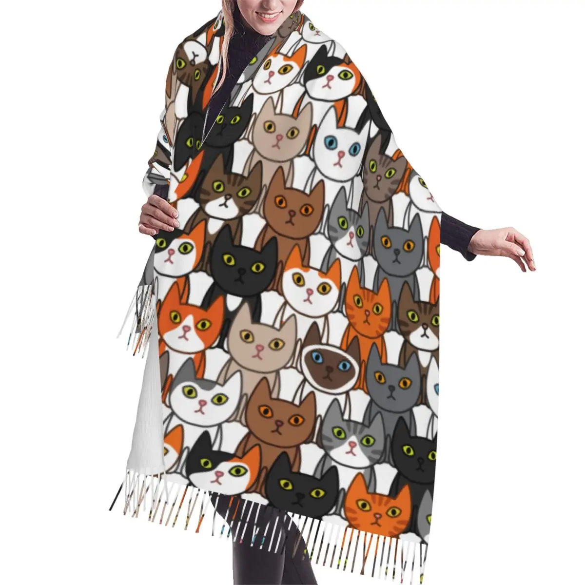 Luxury Brand Cartoon Cute Cats Warm Shawls Wrpas Men Women Custom Large Scarves Winter
Luxury Brand Cartoon Cute Cats Warm Shawls Wrpas Men Women Custom Large Scarves Winter