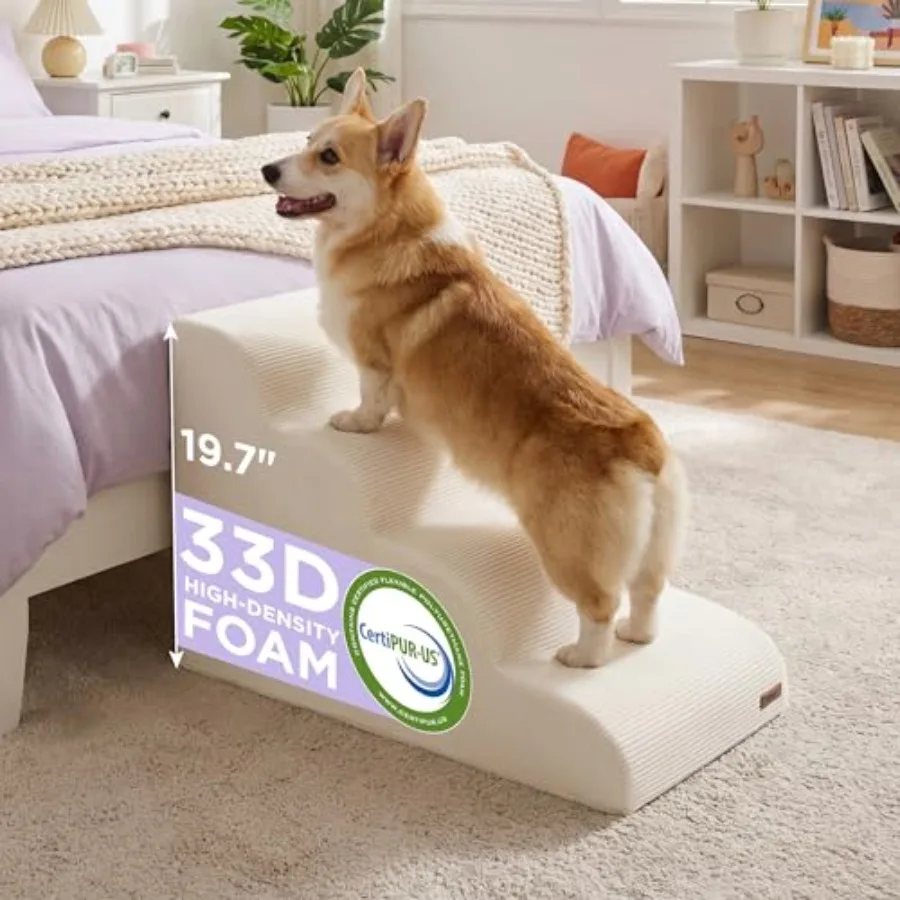 Dog Stairs for Small Dogs Pet Steps Ramp for High Bed and Couch with CertiPUR-US Certified Foam with Non-Slip Bottom,,4 Steps
Dog Stairs for Small Dogs Pet Steps Ramp for High Bed and Couch with CertiPUR-US Certified Foam with Non-Slip Bottom,,4 Steps
