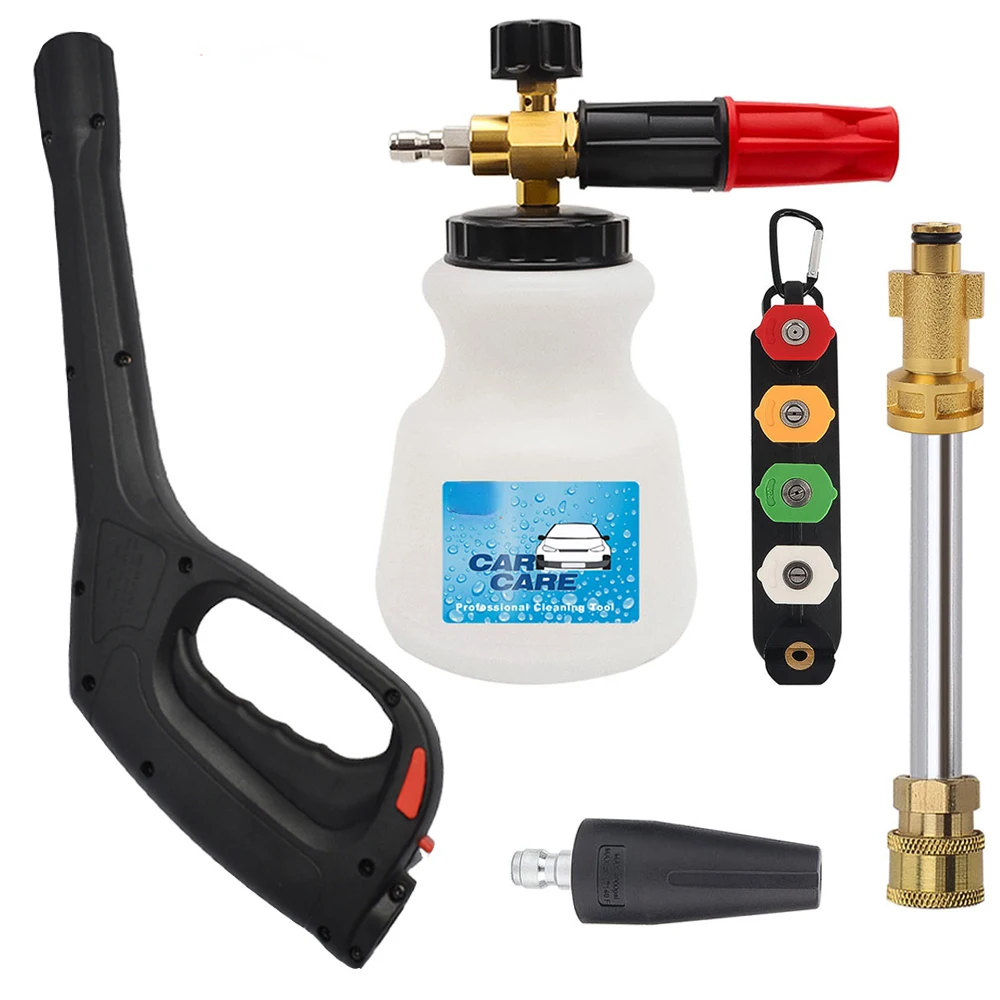 water Gun&Pressure Washer Foam Cannon Snow Foam Lance & Extension Wand with 1/4” Quick Connector & 5 Spray Tips; Pressure Washer
water Gun&Pressure Washer Foam Cannon Snow Foam Lance & Extension Wand with 1/4” Quick Connector & 5 Spray Tips; Pressure Washer