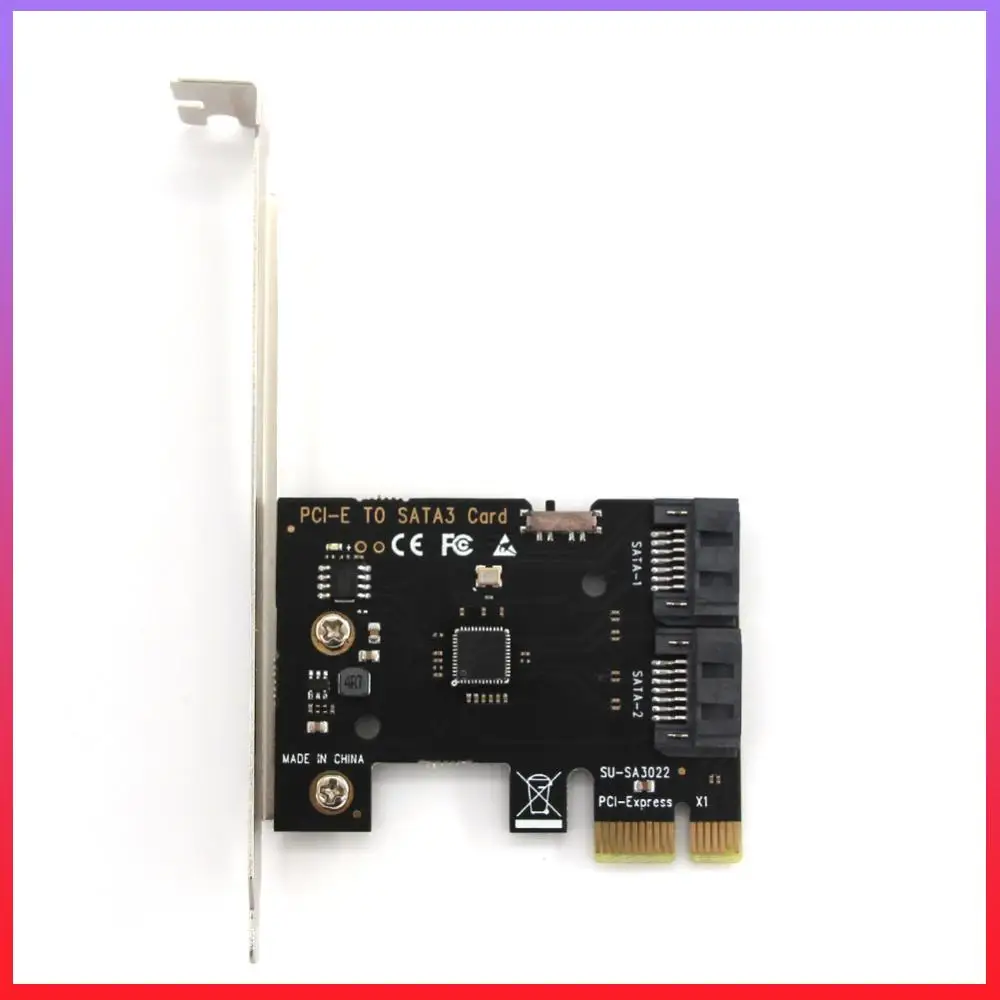 PCIe SATA Expansion Card 6Gbps PCIe SATA III Card 2 Ports for Windows (R) XP/Server2003/Vista/7/8