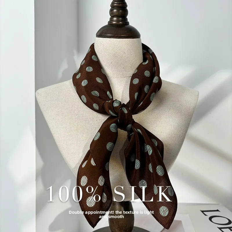 100% Mulberry Silk Mint Polka Dot Satin Silk Square Scarf Retro Brown Neck Bandana Versatile Hair Tie and Bag Charm for Women
100% Mulberry Silk Mint Polka Dot Satin Silk Square Scarf Retro Brown Neck Bandana Versatile Hair Tie and Bag Charm for Women