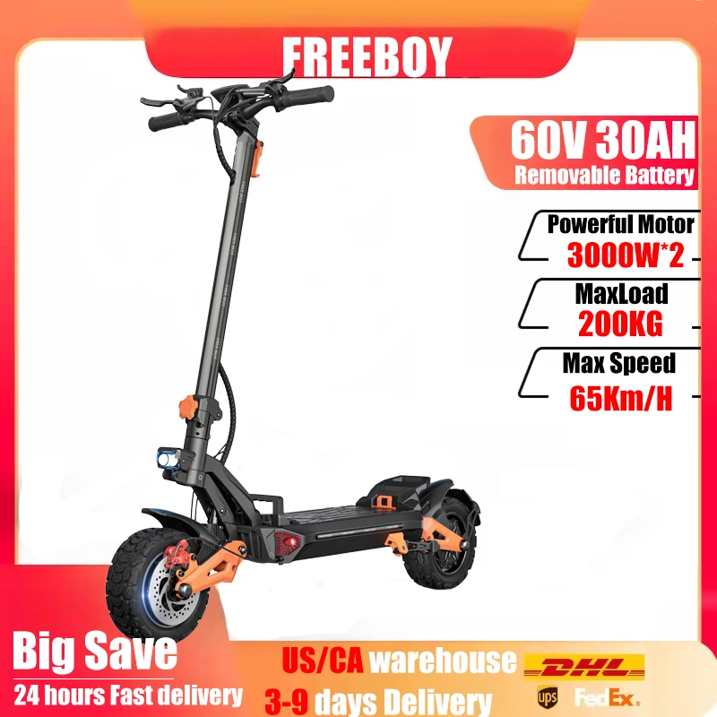 Электросамокат FREEBOY H9 для взрослых, 3000W*2 мотор, 60V 30AH, складной, с широкими шинами 11 дюймов, горный электросамокат, городской электросамокат
Электросамокат FREEBOY H9 для взрослых, 3000W*2 мотор, 60V 30AH, складной, с широкими шинами 11 дюймов, горный электросамокат, городской электросамокат