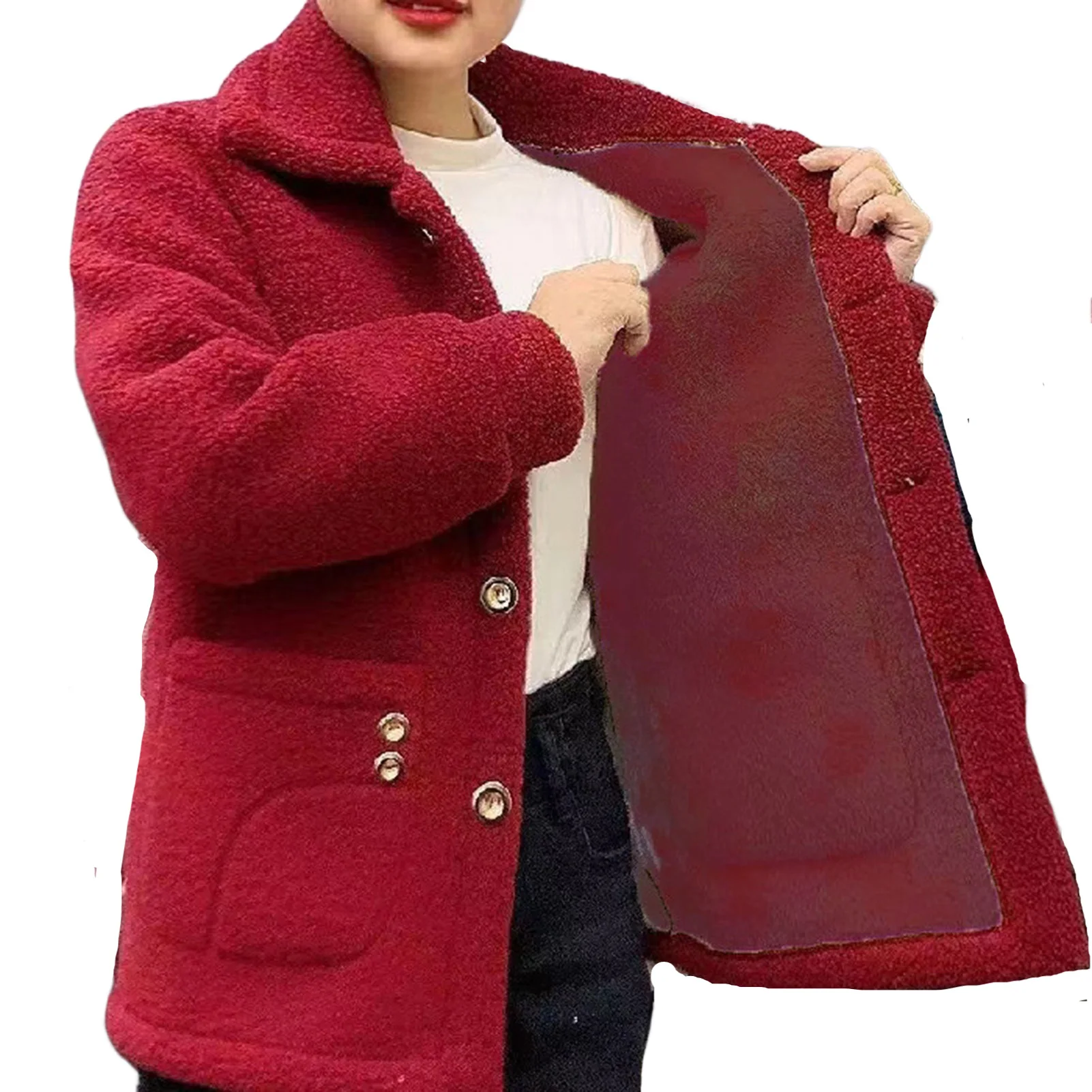 Women's Padded Lamb Wool Jacket Lapel Collar Warm Cotton Coat for Cold Weather Outdoor Wearing
Women's Padded Lamb Wool Jacket Lapel Collar Warm Cotton Coat for Cold Weather Outdoor Wearing