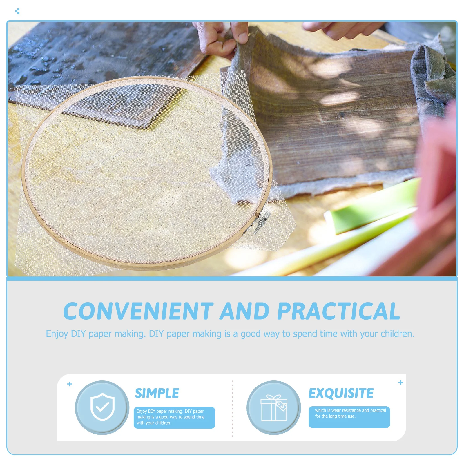 Round Paper Making Frame Wooden Diy Craft Tool For Handmade Paper Making Art Project Screen Mold Wood Handicraft
Round Paper Making Frame Wooden Diy Craft Tool For Handmade Paper Making Art Project Screen Mold Wood Handicraft