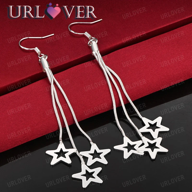 New Sterling Silver Jewelry 925 Silver Star Drop Earring Fashion Charm Wedding Gift Women Birthday Party Beautiful Accessories
New Sterling Silver Jewelry 925 Silver Star Drop Earring Fashion Charm Wedding Gift Women Birthday Party Beautiful Accessories