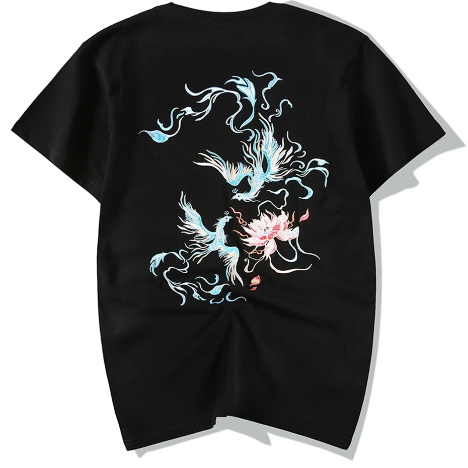 Мужская футболка с коротким рукавом, уличная одежда, топы с вышивкой Harajuku Phoenix, футболки, мужские свободные хлопковые повседневные футболки в китайском стиле унисекс
Мужская футболка с коротким рукавом, уличная одежда, топы с вышивкой Harajuku Phoenix, футболки, мужские свободные хлопковые повседневные футболки в китайском стиле унисекс