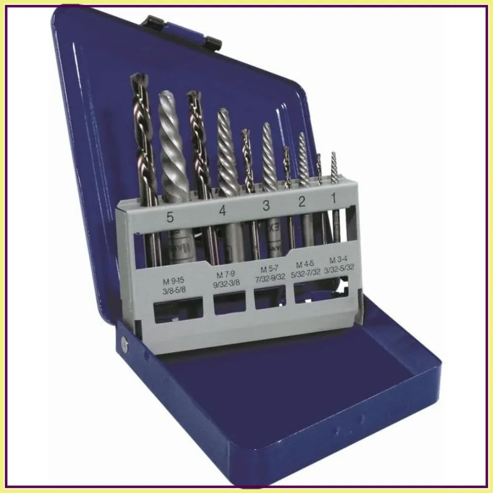 10-Piece Screw Extractor and Drill Bit Set for Easy Removal of Stripped or Broken Fasteners
10-Piece Screw Extractor and Drill Bit Set for Easy Removal of Stripped or Broken Fasteners