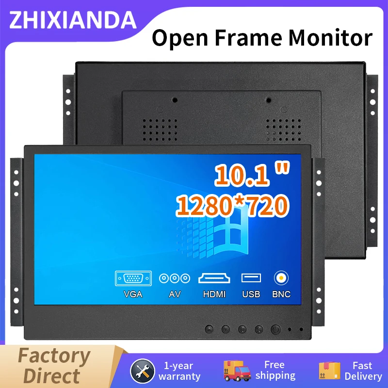New style 10.1 Inch 1280*720 Open Frame Monitor No Touch Function Industrial LCD Display With BNC VGA HDMI AV USB Interface
New style 10.1 Inch 1280*720 Open Frame Monitor No Touch Function Industrial LCD Display With BNC VGA HDMI AV USB Interface