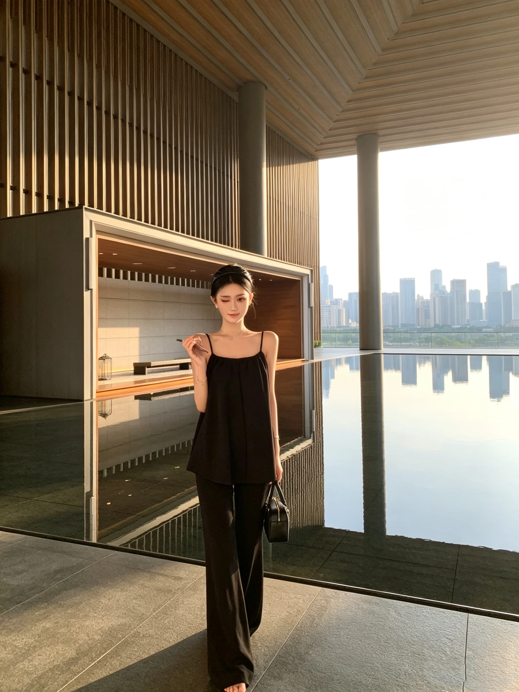Black Drapey Off-Shoulder Top And Long Wide Leg Pants Set Spring Summer New Style Korean Design Slimming Casual Outfit
Black Drapey Off-Shoulder Top And Long Wide Leg Pants Set Spring Summer New Style Korean Design Slimming Casual Outfit