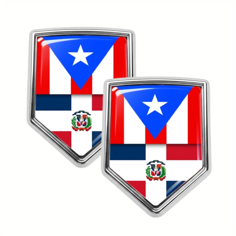 2pcs Puerto Rico & Dominican Flag Splicing Shield Decals 3D Chrome Metal Emblems For Cars, Motorcycles, And Bumpers
2pcs Puerto Rico & Dominican Flag Splicing Shield Decals 3D Chrome Metal Emblems For Cars, Motorcycles, And Bumpers