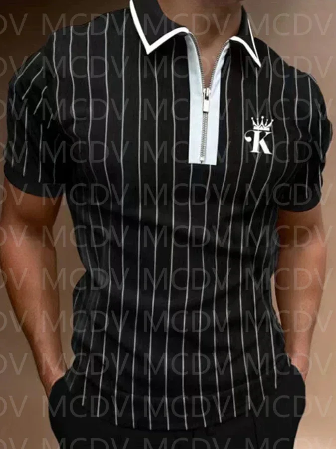 Men'S Striped Print Casual Polo Shirt 3D Printed Polo Shirt Summer Men's Tops
Men'S Striped Print Casual Polo Shirt 3D Printed Polo Shirt Summer Men's Tops