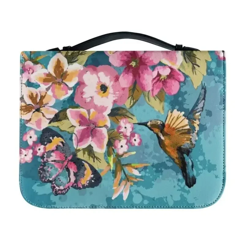 Trendy Floral Hummingbird Print Bible Storage Bags for Women Leather Bible Cover Case Zipper Handle Handbags Bible Carrying Case
Trendy Floral Hummingbird Print Bible Storage Bags for Women Leather Bible Cover Case Zipper Handle Handbags Bible Carrying Case