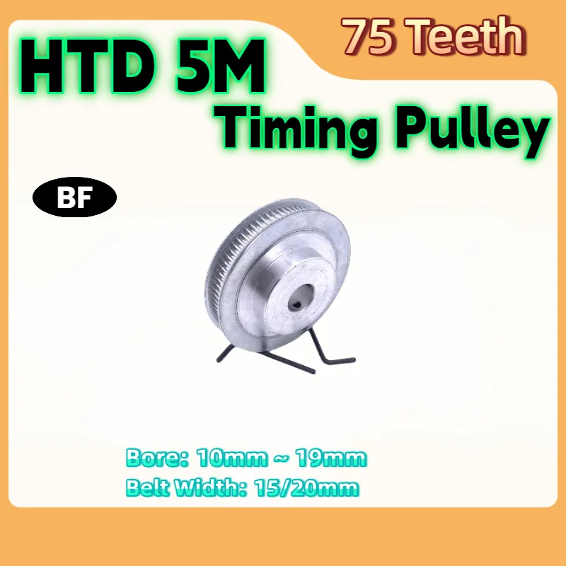HTD 5M Timing Pulley BF Type75T 5M Pulley 75teeth keyway Bore Pulley Width 15mm 20mm HTD5M Timing Belt Pulley HTD5M Gear Pulley
HTD 5M Timing Pulley BF Type75T 5M Pulley 75teeth keyway Bore Pulley Width 15mm 20mm HTD5M Timing Belt Pulley HTD5M Gear Pulley