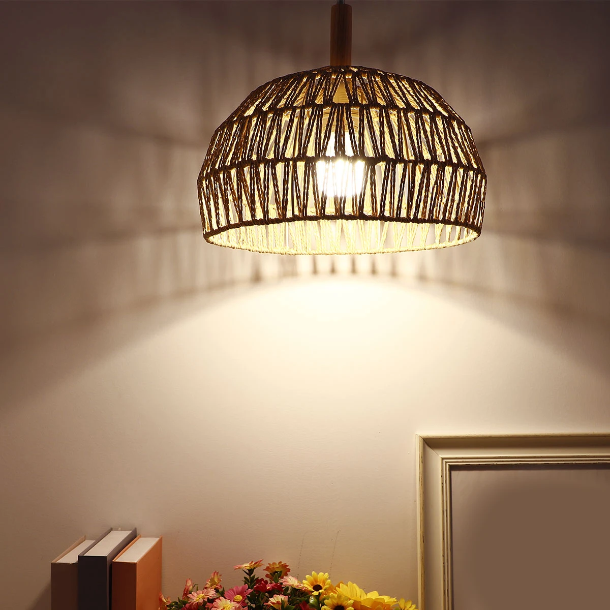 Rope Woven Lampshade 30x17cm Handmade Cover Small Chandelier Shade Rattan Retro Restaurant Cafe Hotel Lighting Supply
Rope Woven Lampshade 30x17cm Handmade Cover Small Chandelier Shade Rattan Retro Restaurant Cafe Hotel Lighting Supply