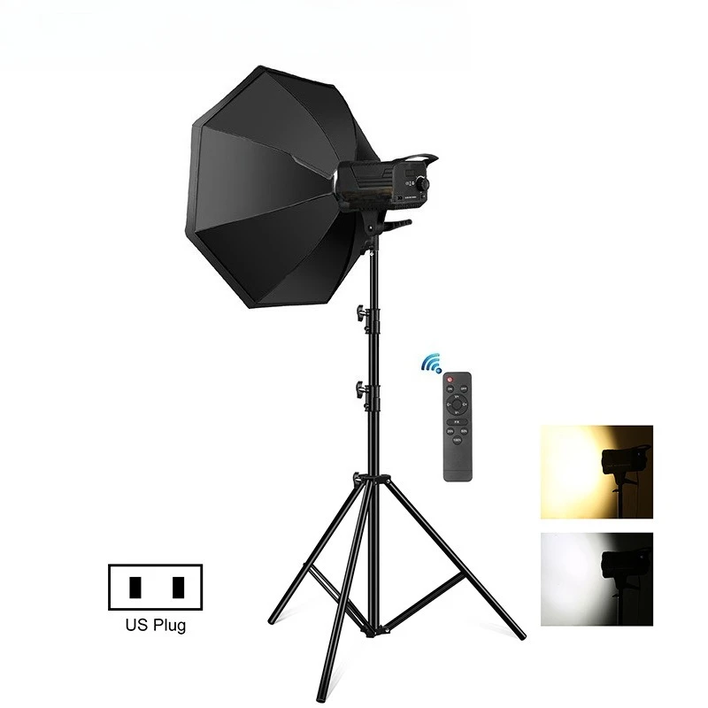 120W camera, always on light, studio, studio, always on light, set, with 2.8 meters tripod.
120W camera, always on light, studio, studio, always on light, set, with 2.8 meters tripod.