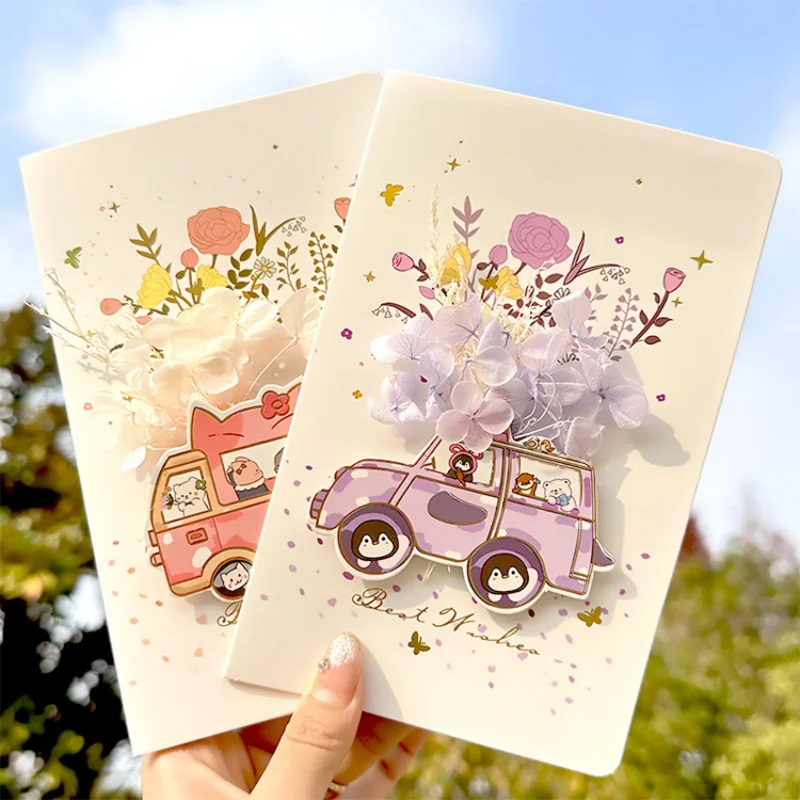 Universal Cute Cat Greeting Card 3D Cartoon Creative Card Fake Dried Flowers Modeling Blessing Card with Envelope
Universal Cute Cat Greeting Card 3D Cartoon Creative Card Fake Dried Flowers Modeling Blessing Card with Envelope