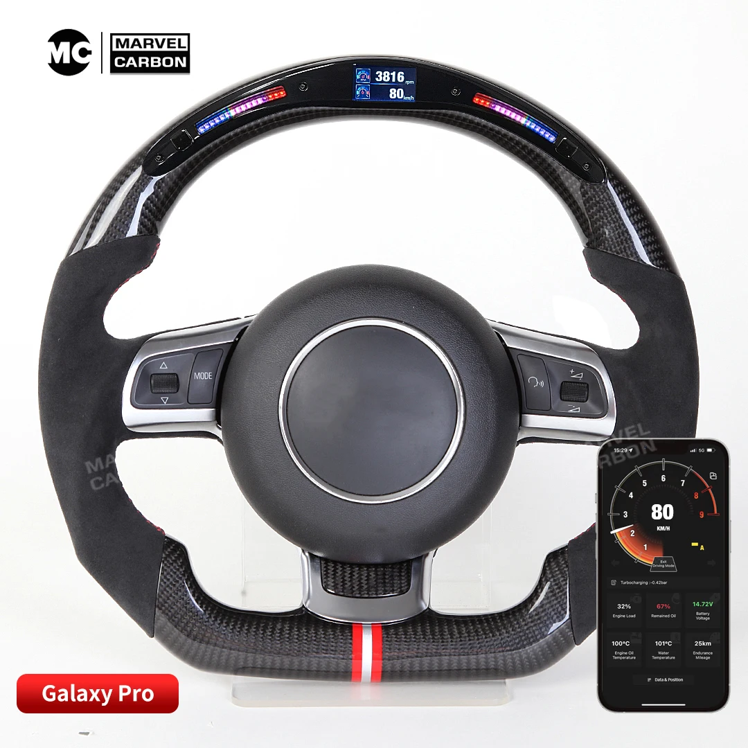 100% Real Carbon Fiber LED Performance Steering Wheel for Audi TT R8 Galaxy Pro Display Alcantara Leather
100% Real Carbon Fiber LED Performance Steering Wheel for Audi TT R8 Galaxy Pro Display Alcantara Leather