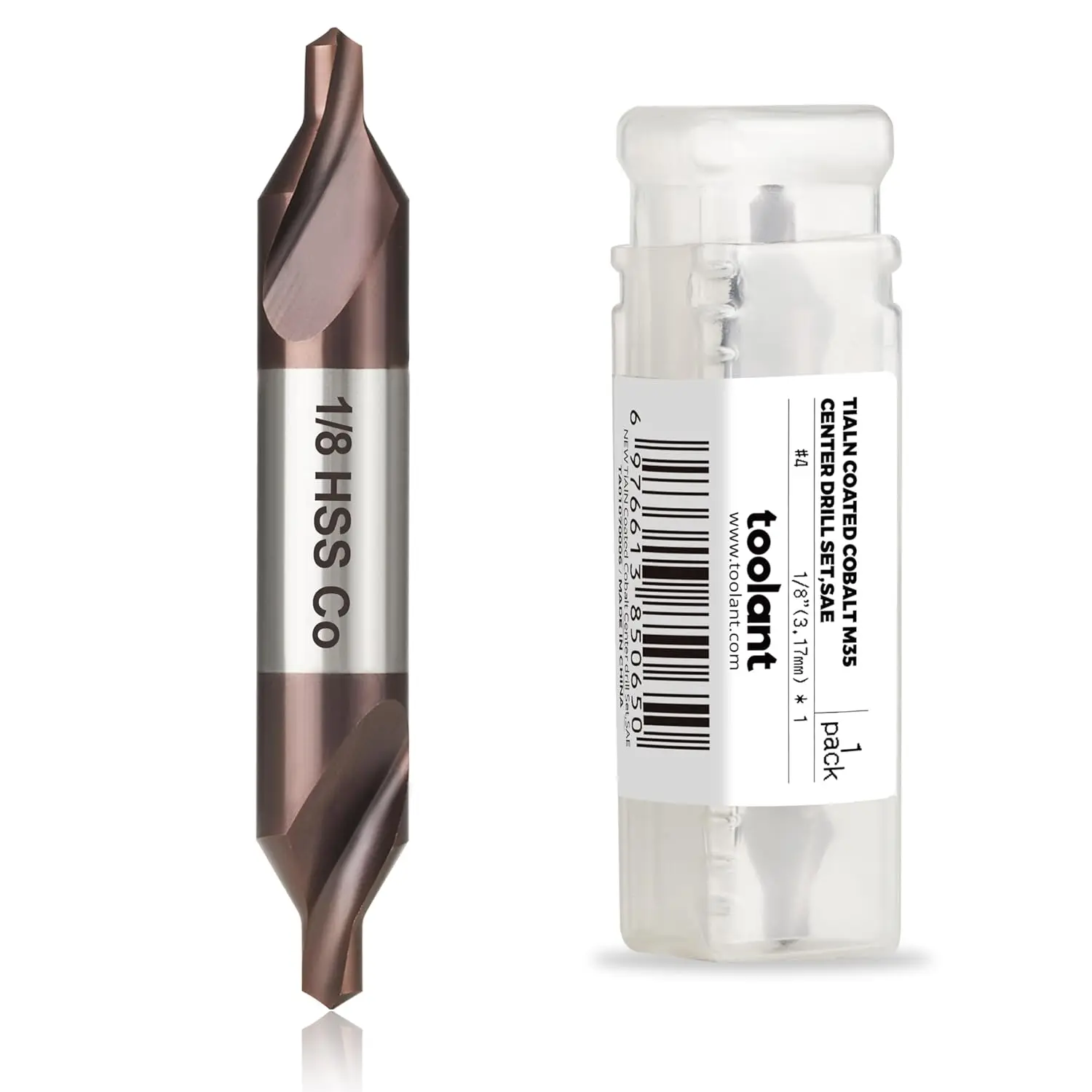 TiAlN Coated Cobalt M35 HSS Center Drill Bit for Hard Metals, #4, 1/8"
TiAlN Coated Cobalt M35 HSS Center Drill Bit for Hard Metals, #4, 1/8"