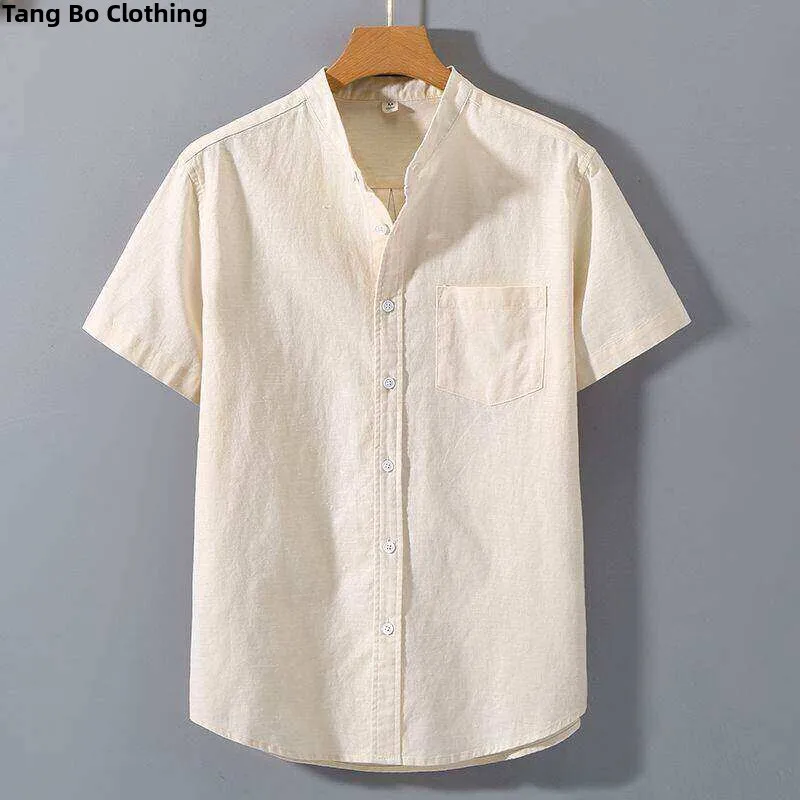 Men's Cotton Linen Short Sleeve Shirt Casual Summer Fashion Simple Small Stand Collar Top City Walk Standard Fit Pocket Detail
Men's Cotton Linen Short Sleeve Shirt Casual Summer Fashion Simple Small Stand Collar Top City Walk Standard Fit Pocket Detail
