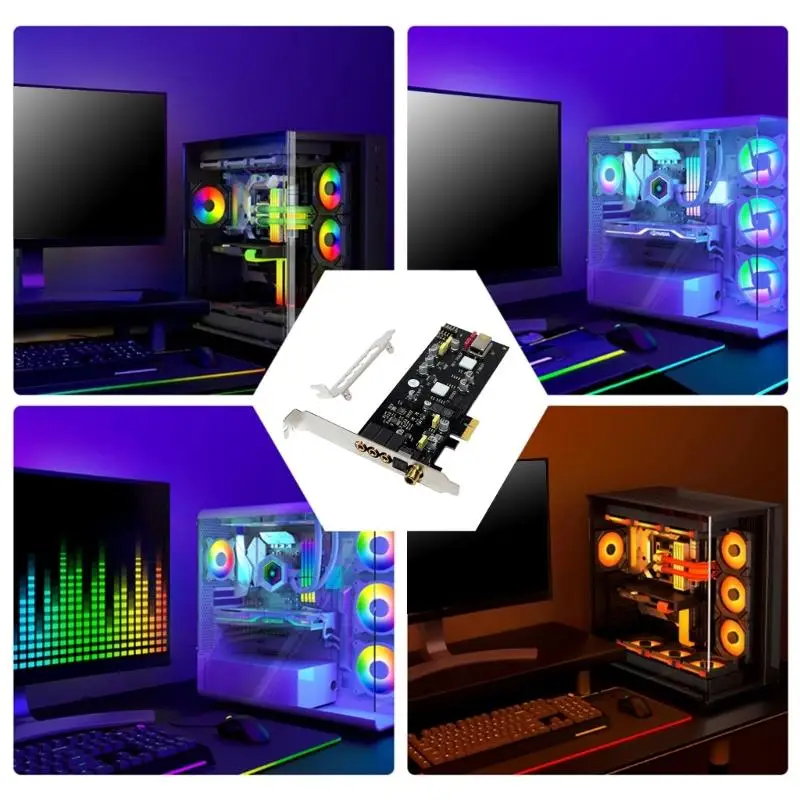 652F PCIe Sound Card 16/24 Bit PCIE PC Sound Card SSS1700 Chip Sound Card with Low Profile Bracket For Studio Recording
652F PCIe Sound Card 16/24 Bit PCIE PC Sound Card SSS1700 Chip Sound Card with Low Profile Bracket For Studio Recording