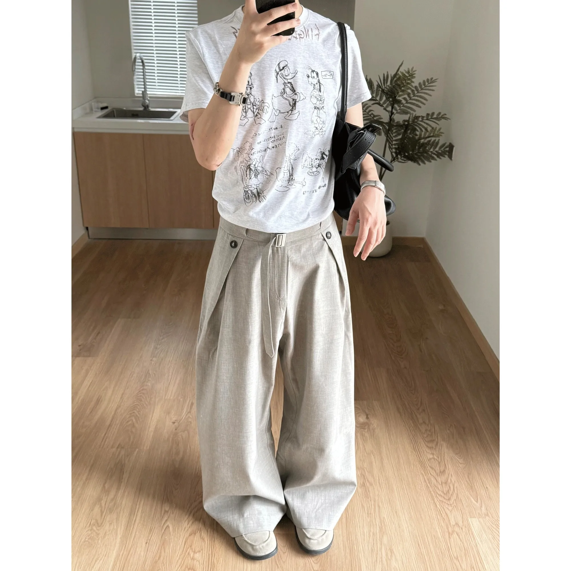 Casual Linen Pattern Pleated Wide Leg Pants Zen Sitting Autumn Sle Loose Long Trousers Straight Cut Youth Faion Polyester...
Casual Linen Pattern Pleated Wide Leg Pants Zen Sitting Autumn Sle Loose Long Trousers Straight Cut Youth Faion Polyester...