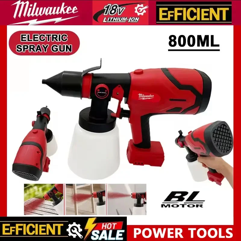 Электрический краскопульт Milwaukee 800 мл, беспроводной распылитель краски для авто, мебели, стальных покрытий, совместимый с аэрографом, красный
Электрический краскопульт Milwaukee 800 мл, беспроводной распылитель краски для авто, мебели, стальных покрытий, совместимый с аэрографом, красный