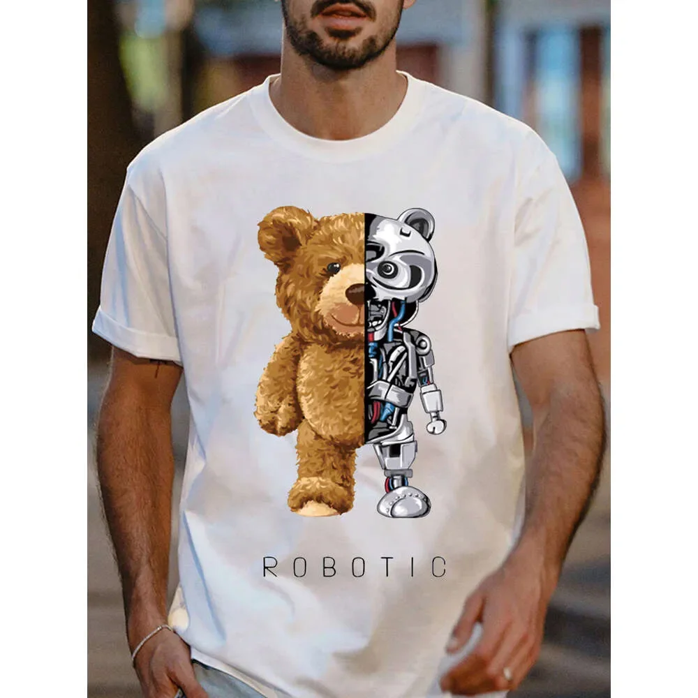 Shirts for Men T-Shirt Teddy Bear Robot Graphic Tee T Shirt Round Neck Fashion Man Tee Tops Cotton Summer Tshirt
Shirts for Men T-Shirt Teddy Bear Robot Graphic Tee T Shirt Round Neck Fashion Man Tee Tops Cotton Summer Tshirt