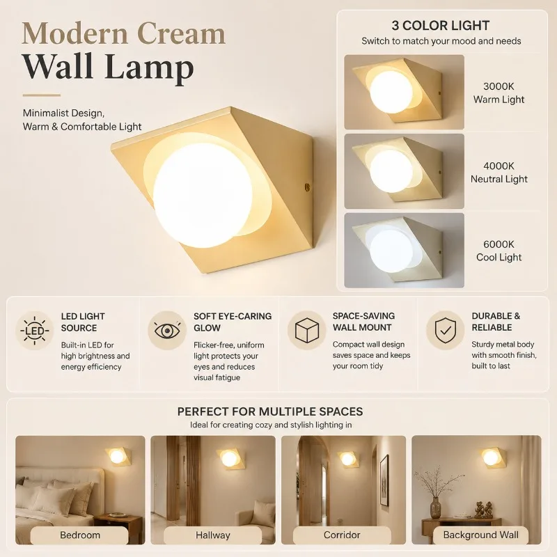 French Cream Wind Bedhead Wall Light Background Wall Light 2026 New Modern Simple Creative Personalized Corridor Corridor Light
French Cream Wind Bedhead Wall Light Background Wall Light 2026 New Modern Simple Creative Personalized Corridor Corridor Light