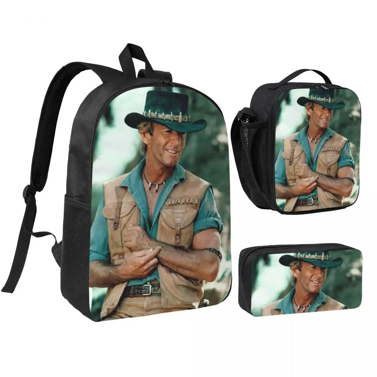 Paul Hogan Crocodile Dundee Backpack Boys Girls BookBag School Bag Shoulder Bags 3ps Insulated Lunch Bag Pencil Case
Paul Hogan Crocodile Dundee Backpack Boys Girls BookBag School Bag Shoulder Bags 3ps Insulated Lunch Bag Pencil Case