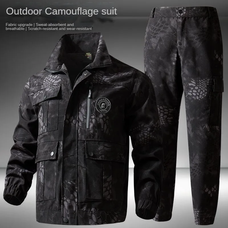 Spring Autumn Black Python Mesh Waterproof Men's Outdoor Work Clothes Construction Auto Repair Leisure Wear Resistant Set
Spring Autumn Black Python Mesh Waterproof Men's Outdoor Work Clothes Construction Auto Repair Leisure Wear Resistant Set