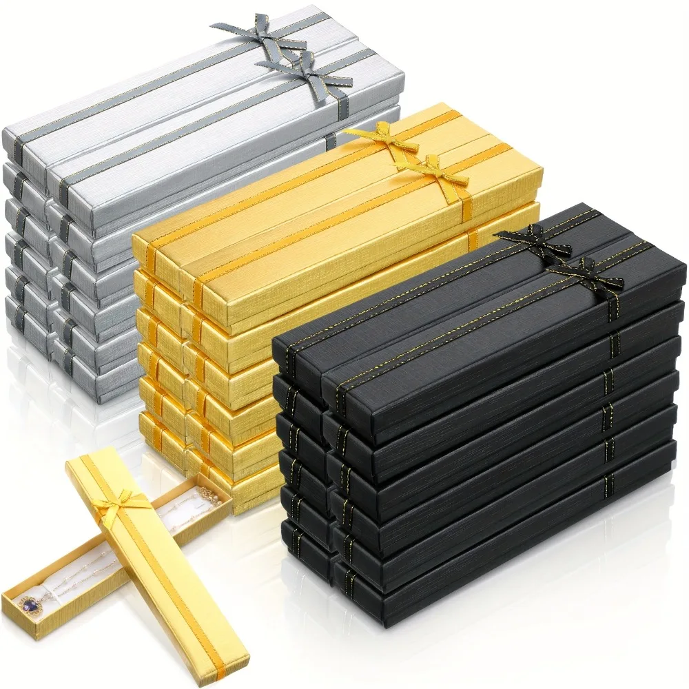 72pcs Elegant Jewelry Gift Boxes with Lids & - - Fancy Necklace Bracelet Packaging for Wedding, Birthday, Anniversary - - Sturdy Paper Box stacking design (7.87x1.57x0.98in) - - Ideal for Jewelry Store, Party Favors, Corporate Gifts, Jewelry Boxes
72pcs Elegant Jewelry Gift Boxes with Lids & - - Fancy Necklace Bracelet Packaging for Wedding, Birthday, Anniversary - - Sturdy Paper Box stacking design (7.87x1.57x0.98in) - - Ideal for Jewelry Store, Party Favors, Corporate Gifts, Jewelry Boxes