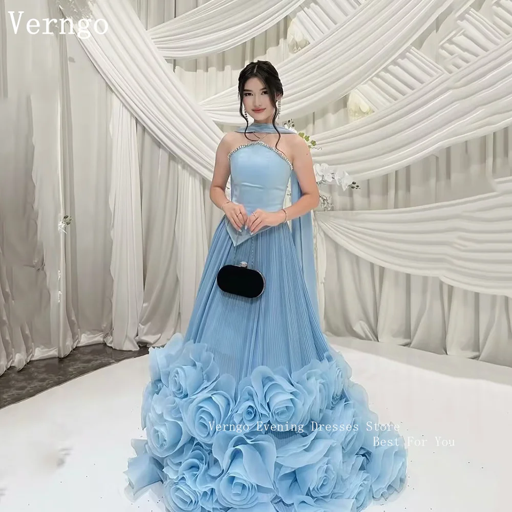 Verngo Luxury Sky Blue Organza Evening Dress Strapless Sequined 3D Flowers Prom Gowns Modern Prom Party Dresses Customized
Verngo Luxury Sky Blue Organza Evening Dress Strapless Sequined 3D Flowers Prom Gowns Modern Prom Party Dresses Customized