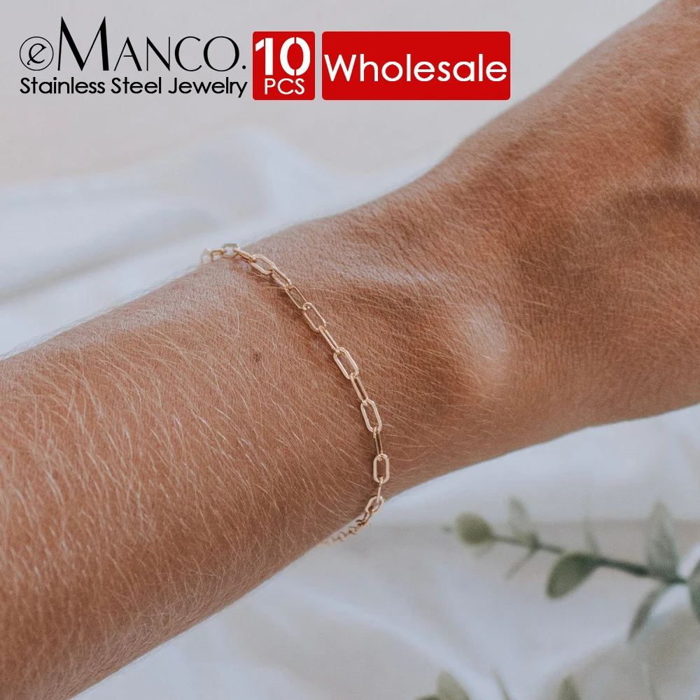 eManco 10PCS Not Dark Stainless Steel Bracelet for Women Minimalist Chain Bracelets Fashionable Jewelry Factory direct sale
eManco 10PCS Not Dark Stainless Steel Bracelet for Women Minimalist Chain Bracelets Fashionable Jewelry Factory direct sale