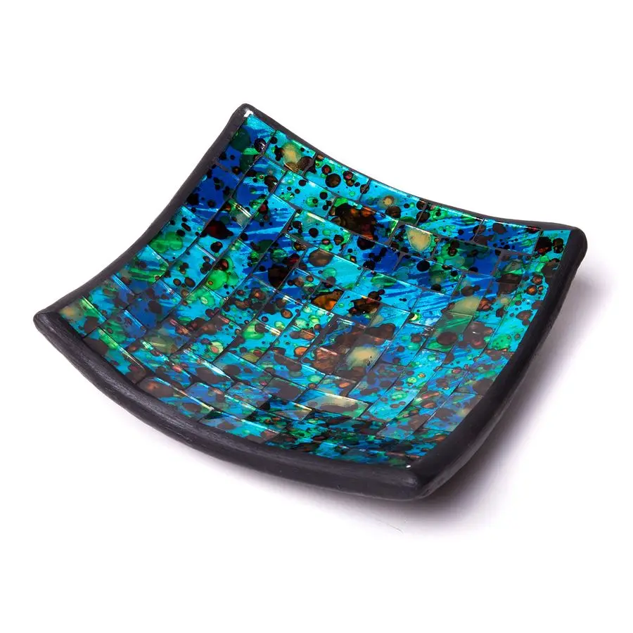 Glass Mosaic Ceramic CatchAll Tray, Decorative Accent and Centerpiece Plate Squared 6 inches
Glass Mosaic Ceramic CatchAll Tray, Decorative Accent and Centerpiece Plate Squared 6 inches