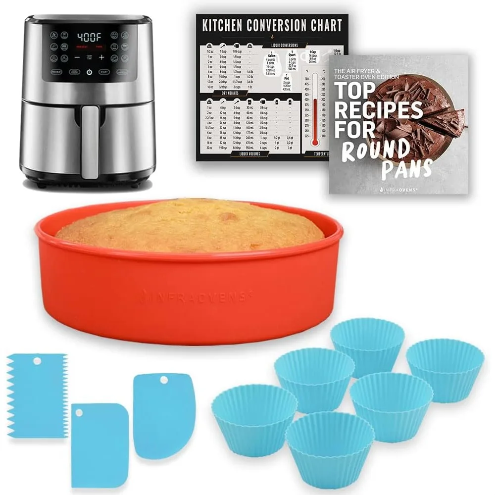 Air Fryer Silicone Baking Set, 6.7" Cake Pan & Muffin Cups, Non-Stick BPA-Free Bakeware for Instant Vortex, Cosori, Ninja
Air Fryer Silicone Baking Set, 6.7" Cake Pan & Muffin Cups, Non-Stick BPA-Free Bakeware for Instant Vortex, Cosori, Ninja