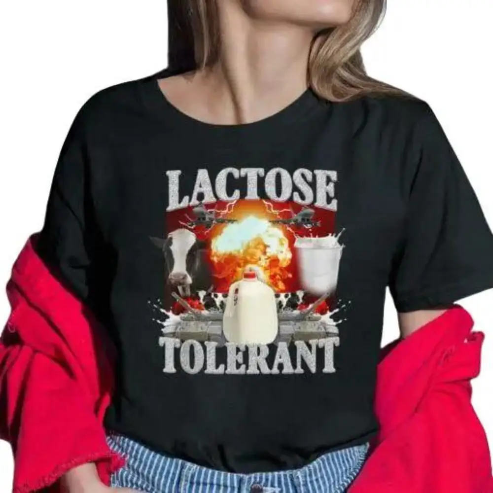 Funny Lactose Tolerant T-shirt Women Graphic Tee Punk Mushroom Cloud Cow Print Slogan Top Grunge Aesthetic Streetwear Cloth
Funny Lactose Tolerant T-shirt Women Graphic Tee Punk Mushroom Cloud Cow Print Slogan Top Grunge Aesthetic Streetwear Cloth
