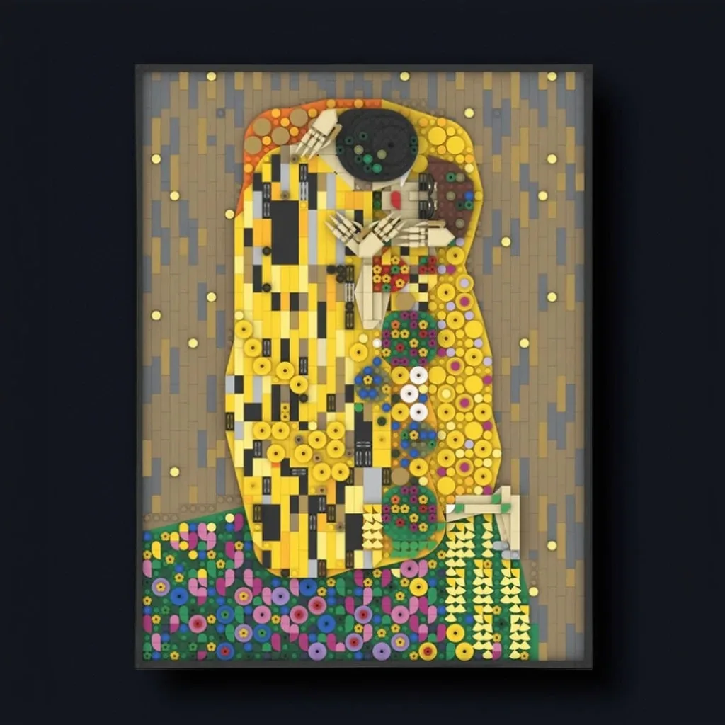1954PCS The Kiss of Klimt MOC Classic Painting 3D Model Education Model Building diy Blocks Birthday Toys Gift
1954PCS The Kiss of Klimt MOC Classic Painting 3D Model Education Model Building diy Blocks Birthday Toys Gift