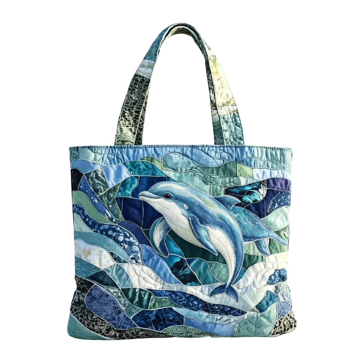 Quilted Tote Bag Blue Dolphin Ocean Wave Patchwork Design Reusable Grocery Shopping Bag Casual Shoulder Handbag
Quilted Tote Bag Blue Dolphin Ocean Wave Patchwork Design Reusable Grocery Shopping Bag Casual Shoulder Handbag