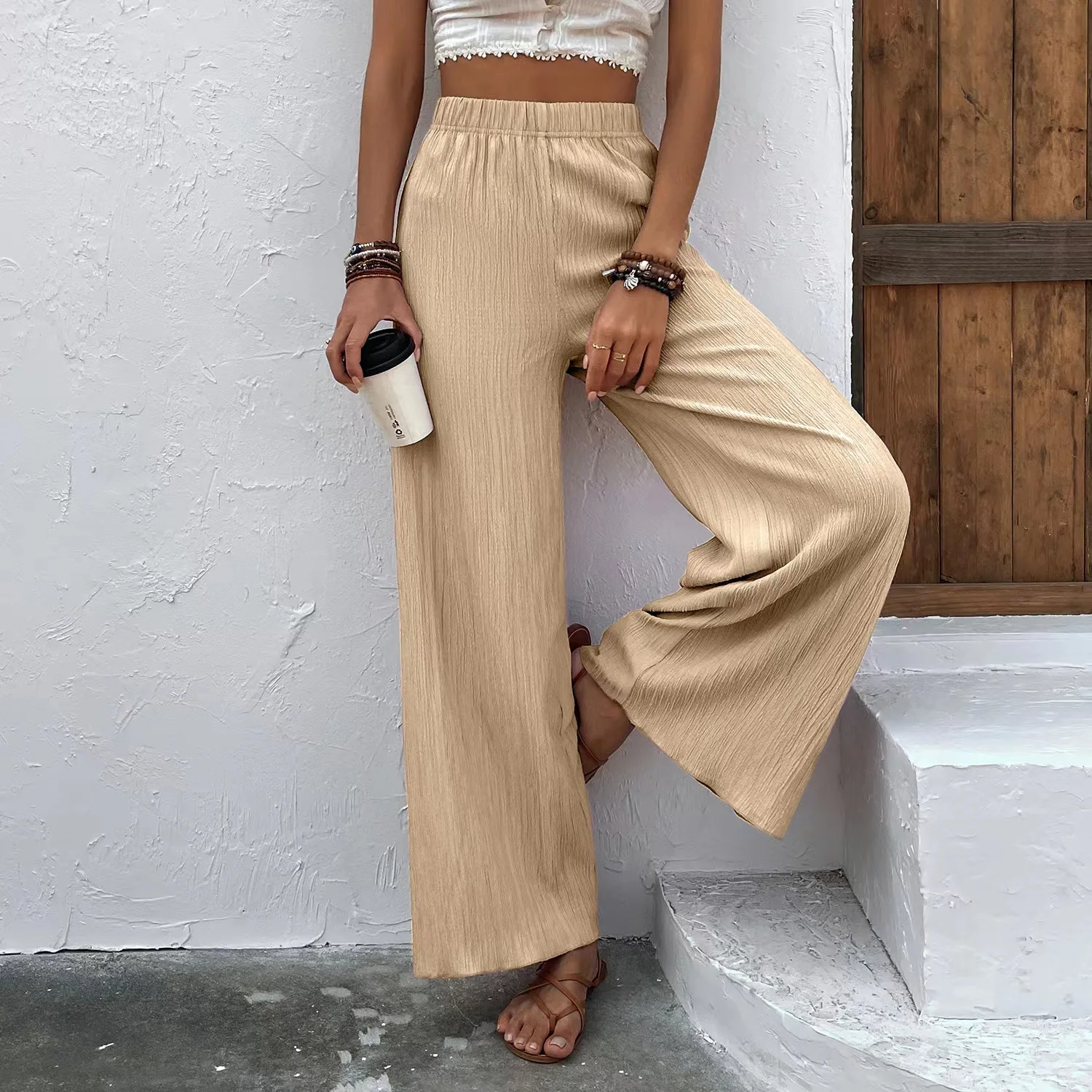 Fashion Cotton Hemp Solid Elastic Waist Pants 2023 New Women's Versatile Casual Pants Loose Slim Wrinkled Wide Leg Pants
Fashion Cotton Hemp Solid Elastic Waist Pants 2023 New Women's Versatile Casual Pants Loose Slim Wrinkled Wide Leg Pants