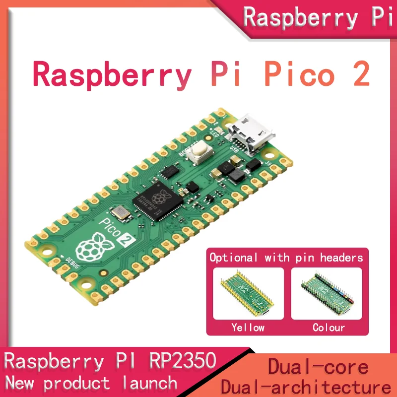 Raspberry Pi Pico 2 RP2350 Dual-Core Microcontroller PYTHON Development Board Kit Is Available With Optional Pin Headers
Raspberry Pi Pico 2 RP2350 Dual-Core Microcontroller PYTHON Development Board Kit Is Available With Optional Pin Headers